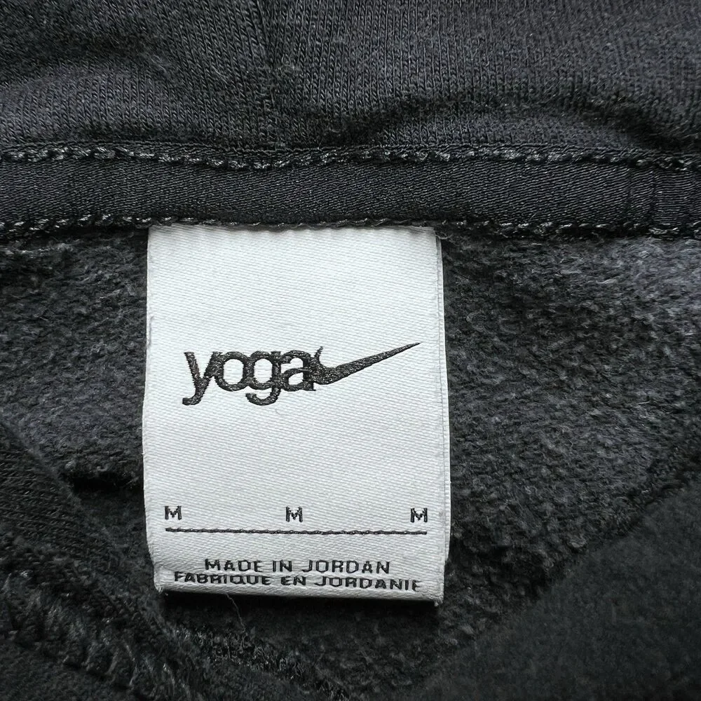 Nike Yoga Fit Hoodie Black Oversize Crop Pullover Size M